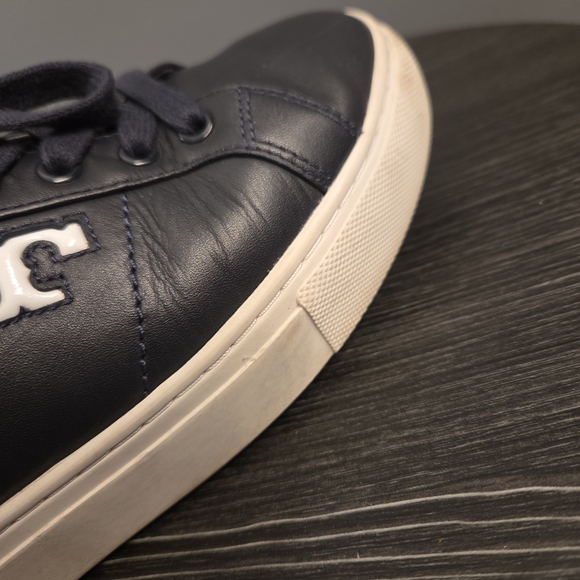 Tory Burch Navy Leather Sneakers - Picture 5 of 10